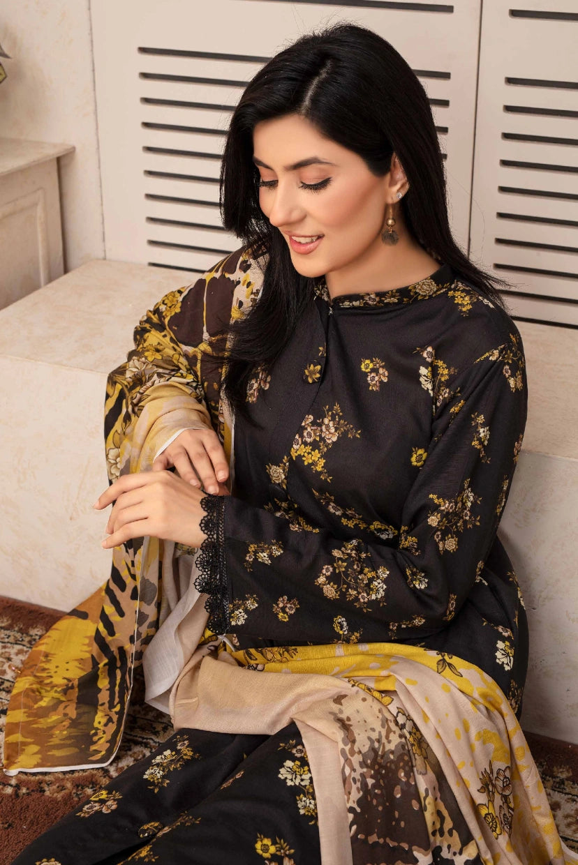 VOL II | Elegant Digital Printed Slub Linen 3-Piece Suit