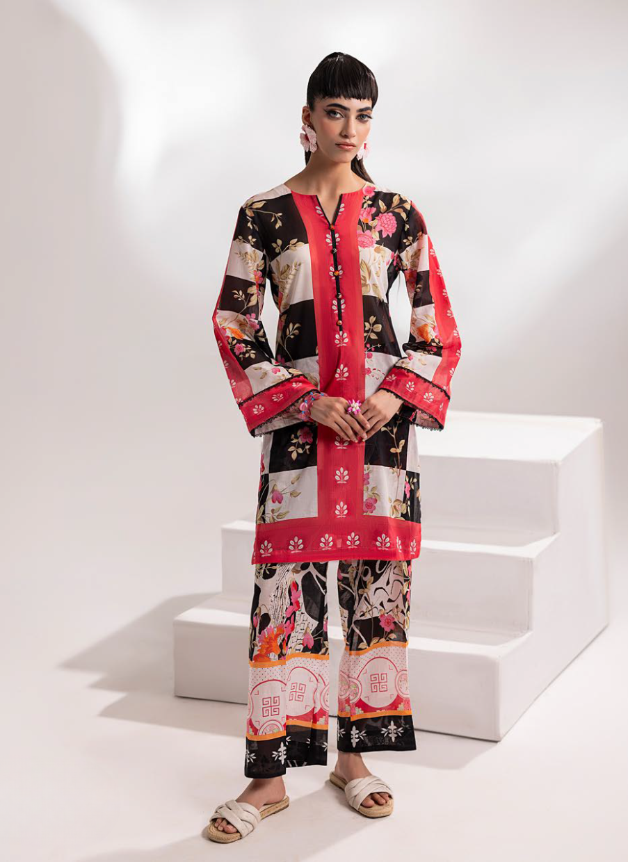 Scarlet Mosaic Digital Print Ensemble