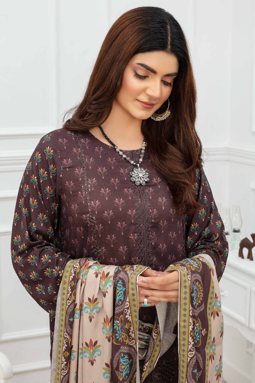 Graceful Charm | Embroidered Dora Linen 3PC Suit