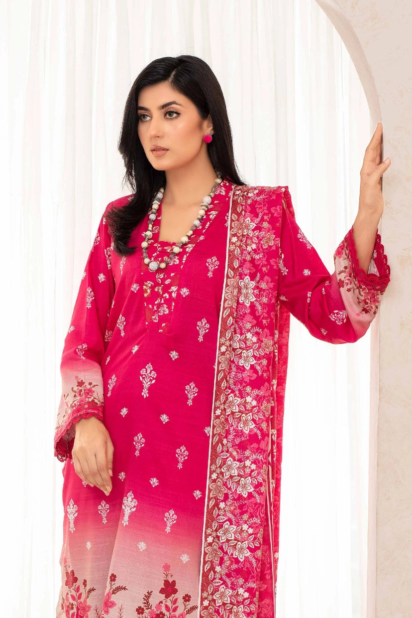 Premium Digital Printed Slub Linen 3-Piece Suit