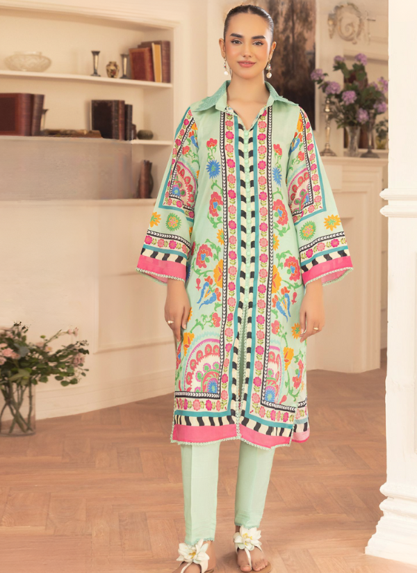 Mint Garden Bloom – Digital Printed 2-Piece