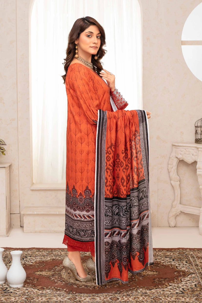 Premium Digital Printed Slub Linen 3-Piece Suit