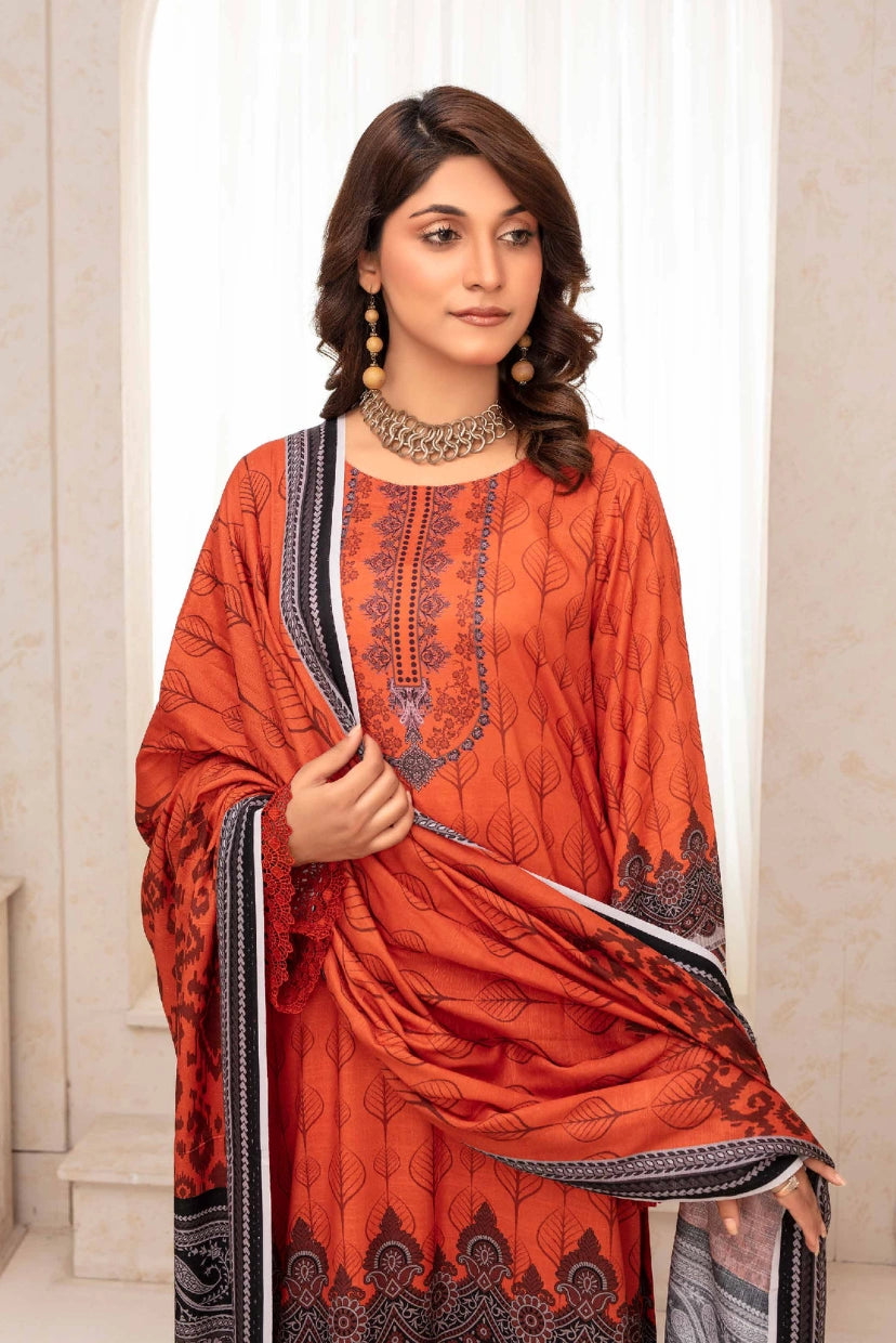 Premium Digital Printed Slub Linen 3-Piece Suit