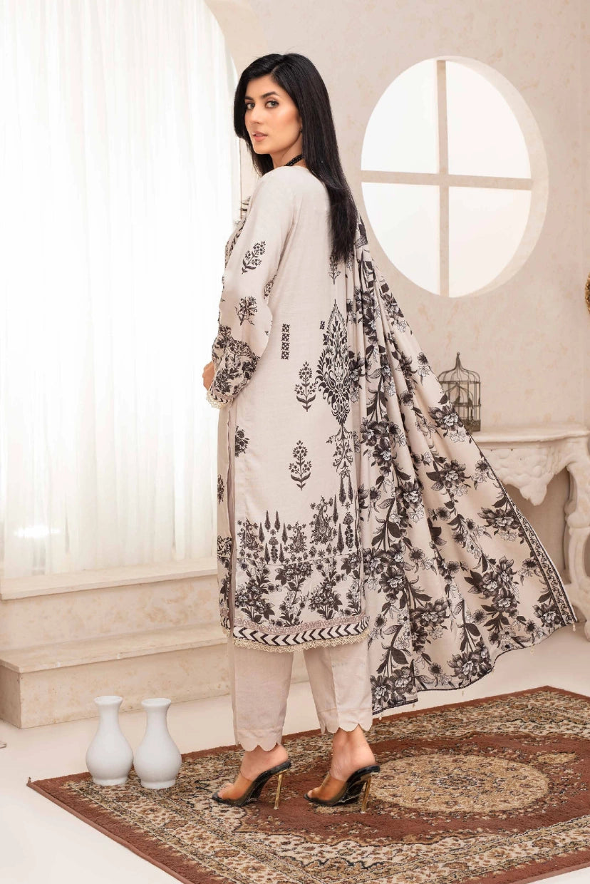 Elegant Digital Printed Slub Linen 3-Piece Suit