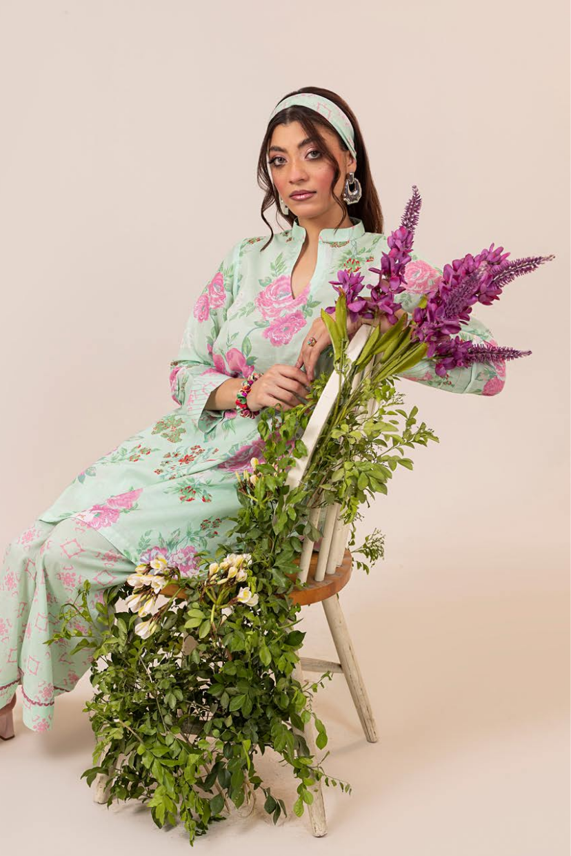 Pastel Charm – Summer Printed Lawn Outfit