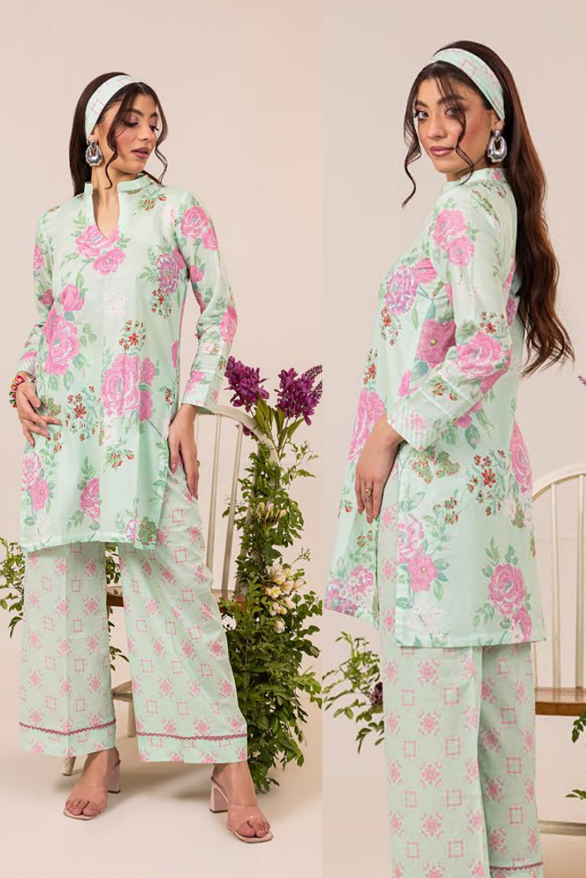 Pastel Charm – Summer Printed Lawn Outfit