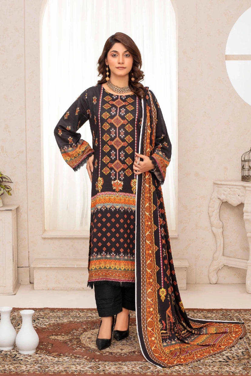 VOL II | Elegant Digital Printed Slub Linen 3-Piece Suit