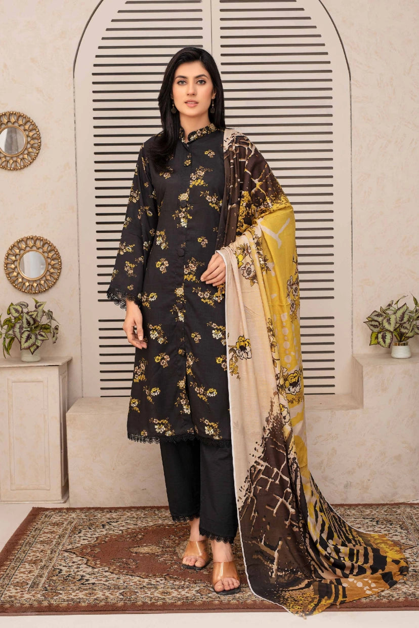 VOL II | Elegant Digital Printed Slub Linen 3-Piece Suit