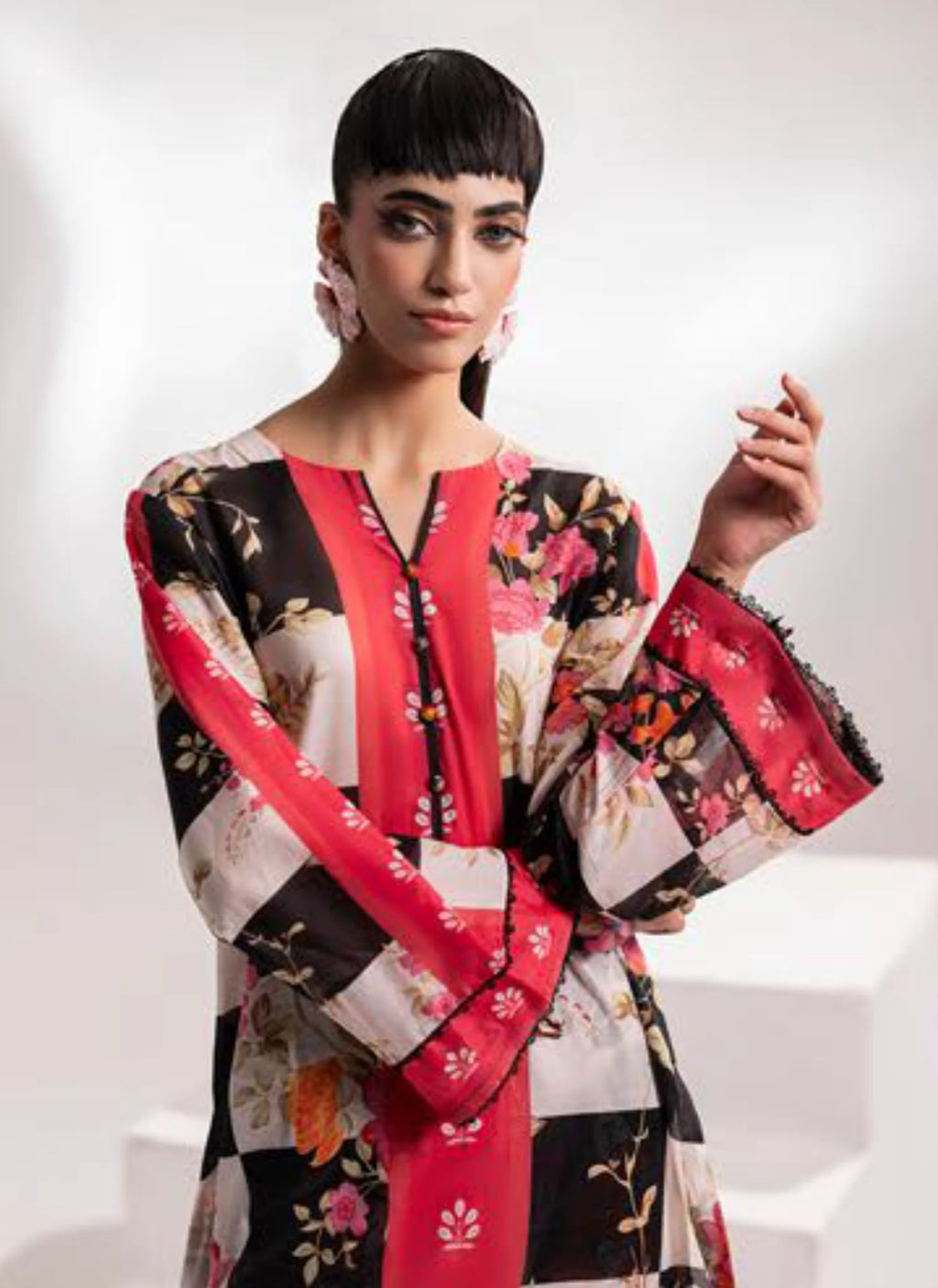 Scarlet Mosaic Digital Print Ensemble