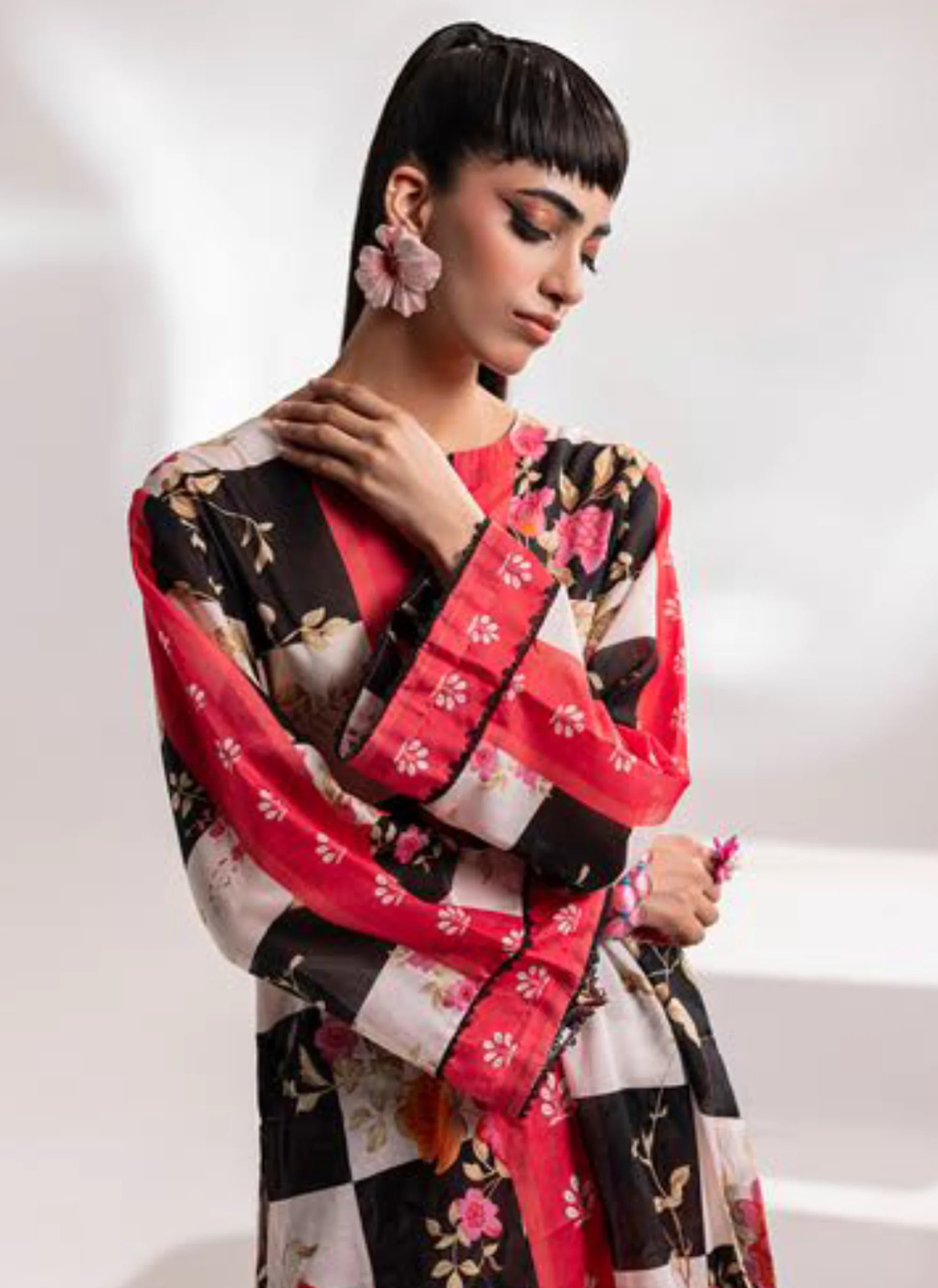 Scarlet Mosaic Digital Print Ensemble