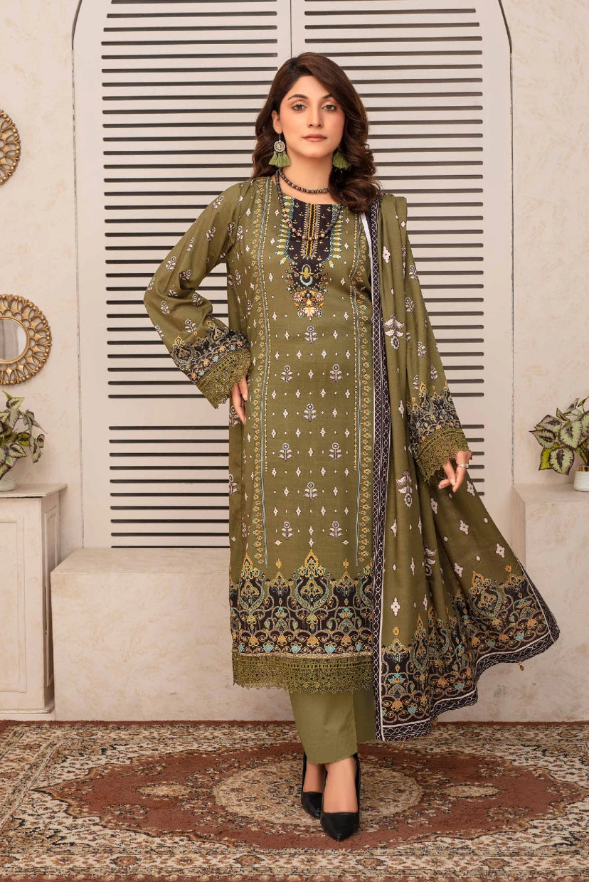 Premium Digital Printed Slub Linen 3-Piece Suit