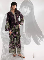 Black Floral Printed Two-Piece Suit