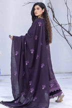 Purple Premium Khaddar Embroidered 3-Piece Suit