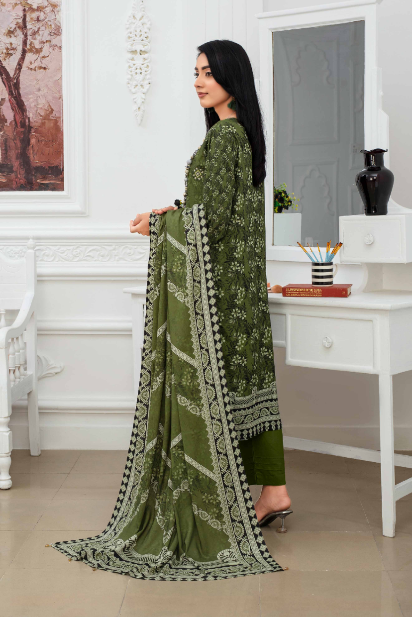 Graceful Charm – Embroidered Dora Linen 3PC Suit