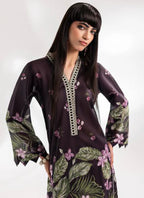 Black Floral Printed Two-Piece Suit