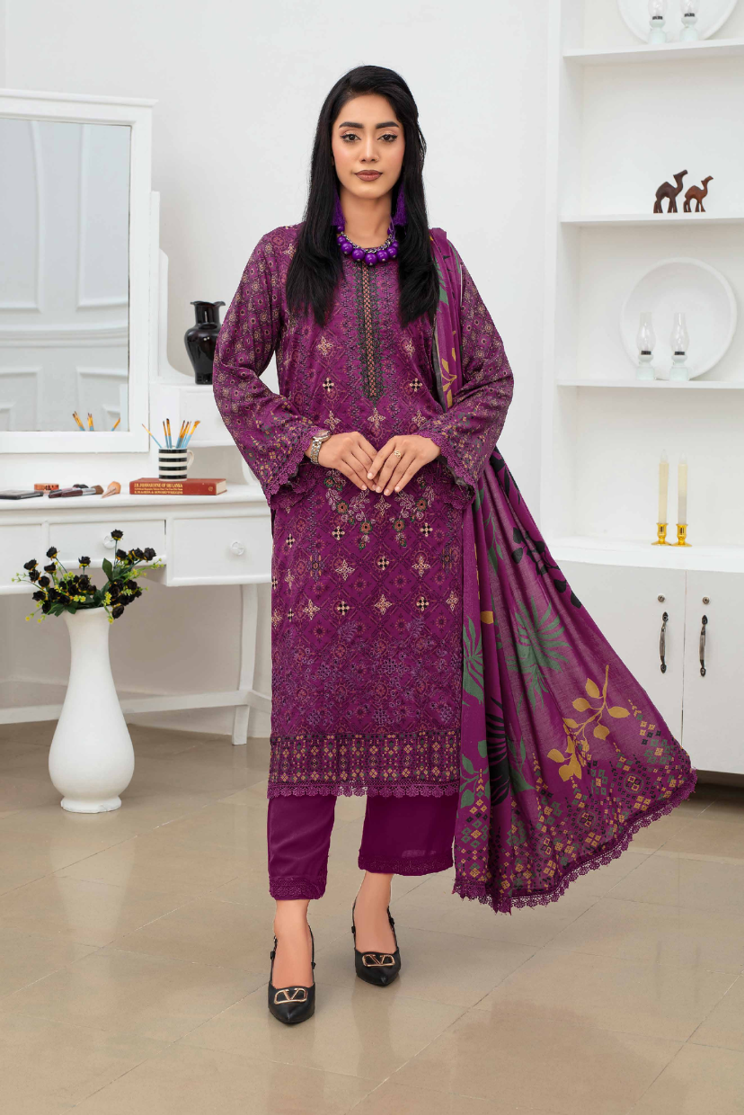 Timeless Grace | Embroidered Dora Linen | 3PC