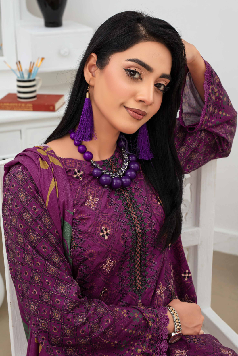 Timeless Grace | Embroidered Dora Linen | 3PC