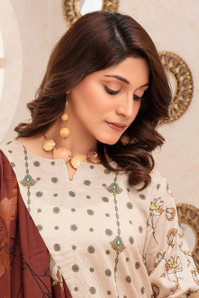 VOL II | Elegant Digital Printed Slub Linen 3-Piece Suit