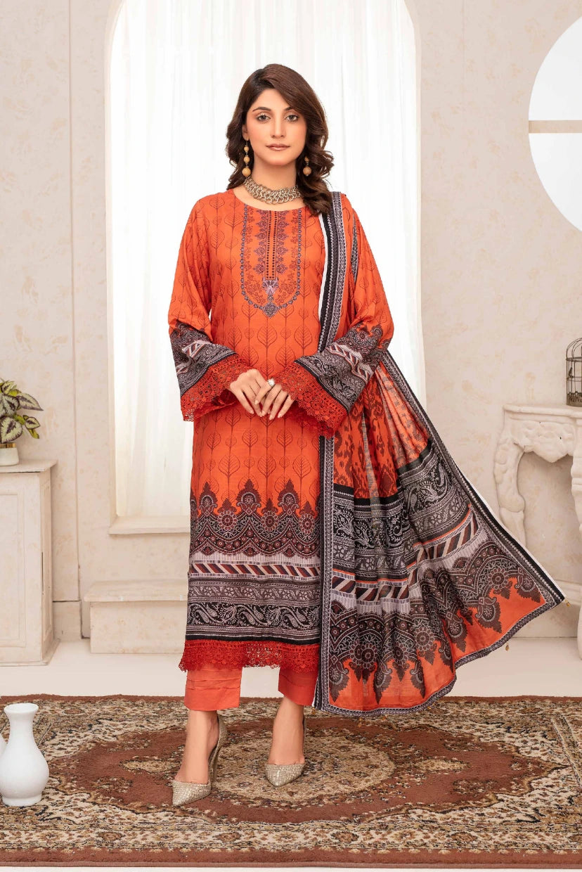 Premium Digital Printed Slub Linen 3-Piece Suit