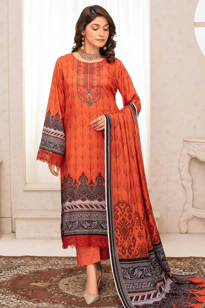 Premium Digital Printed Slub Linen 3-Piece Suit