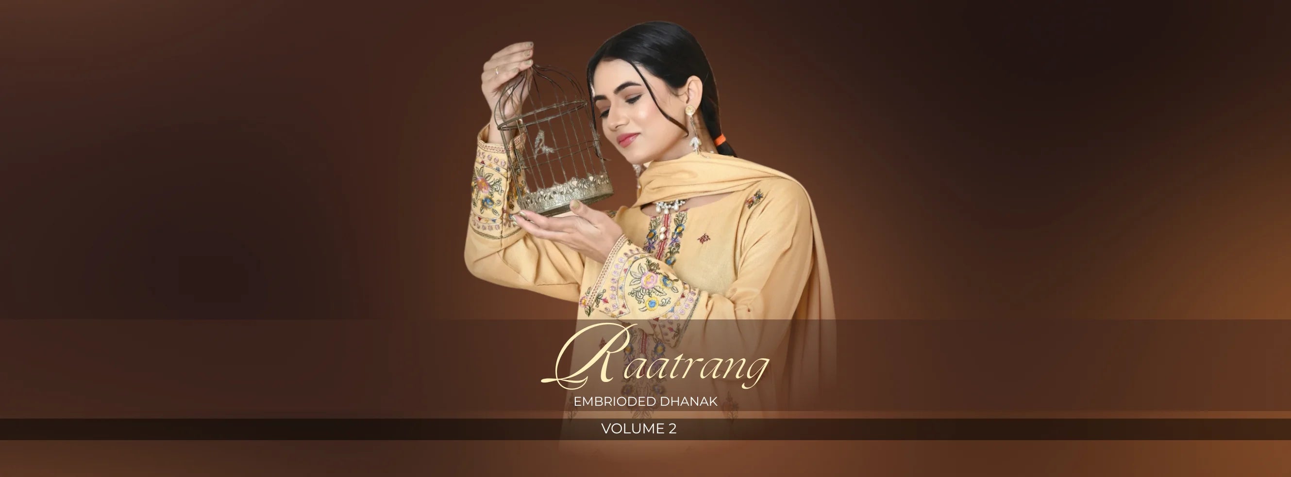 Woman holding a glass jar with a dark brown background and 'Aatrang' branding.