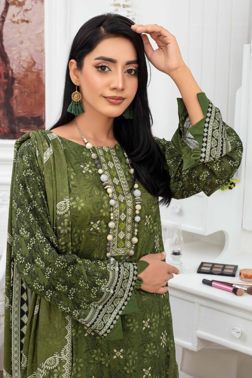 Graceful Charm – Embroidered Dora Linen 3PC Suit