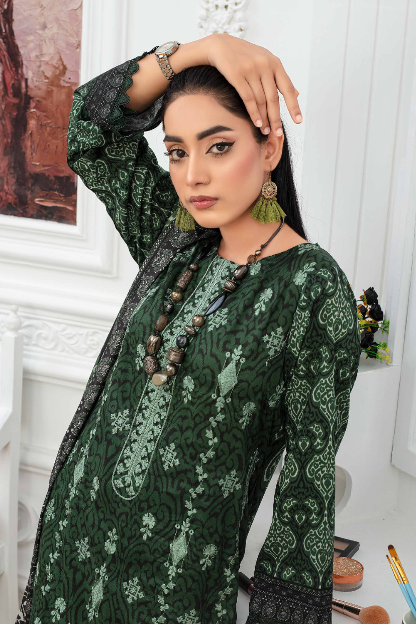 Linen Luxe | 3PC Embroidered & Printed Linen Ensemble