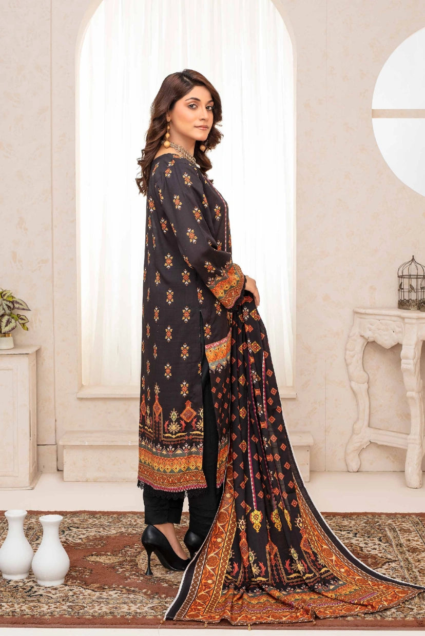 VOL II | Elegant Digital Printed Slub Linen 3-Piece Suit