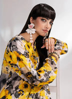Floral Fusion Kurta Set with Paisley Trousers