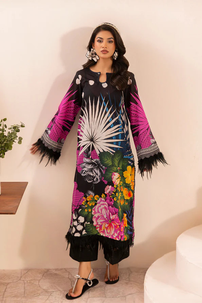 Midnight Bloom – Luxe Digital Printed Shirt