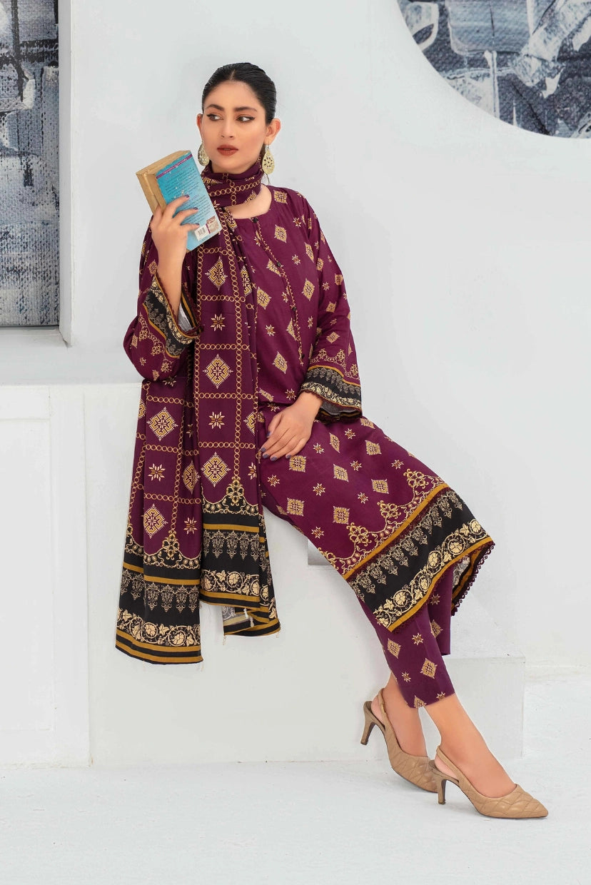 Rosy Radiance – Unstitched Viscose Lawn Set