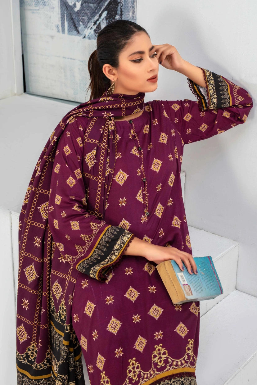 Rosy Radiance – Unstitched Viscose Lawn Set