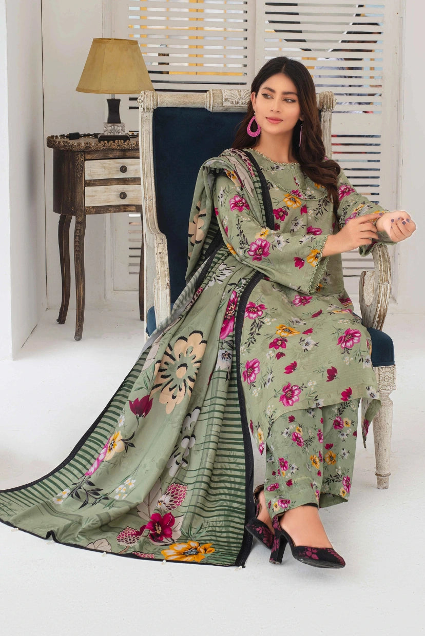 Garden Glory – Digital Print 3PC Viscose Suit