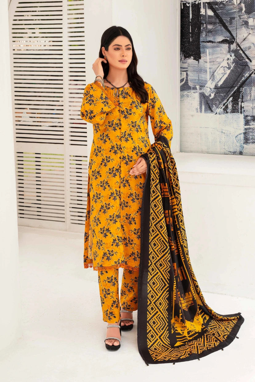 Floral Charm – 3PC Viscose Digital Print Suit