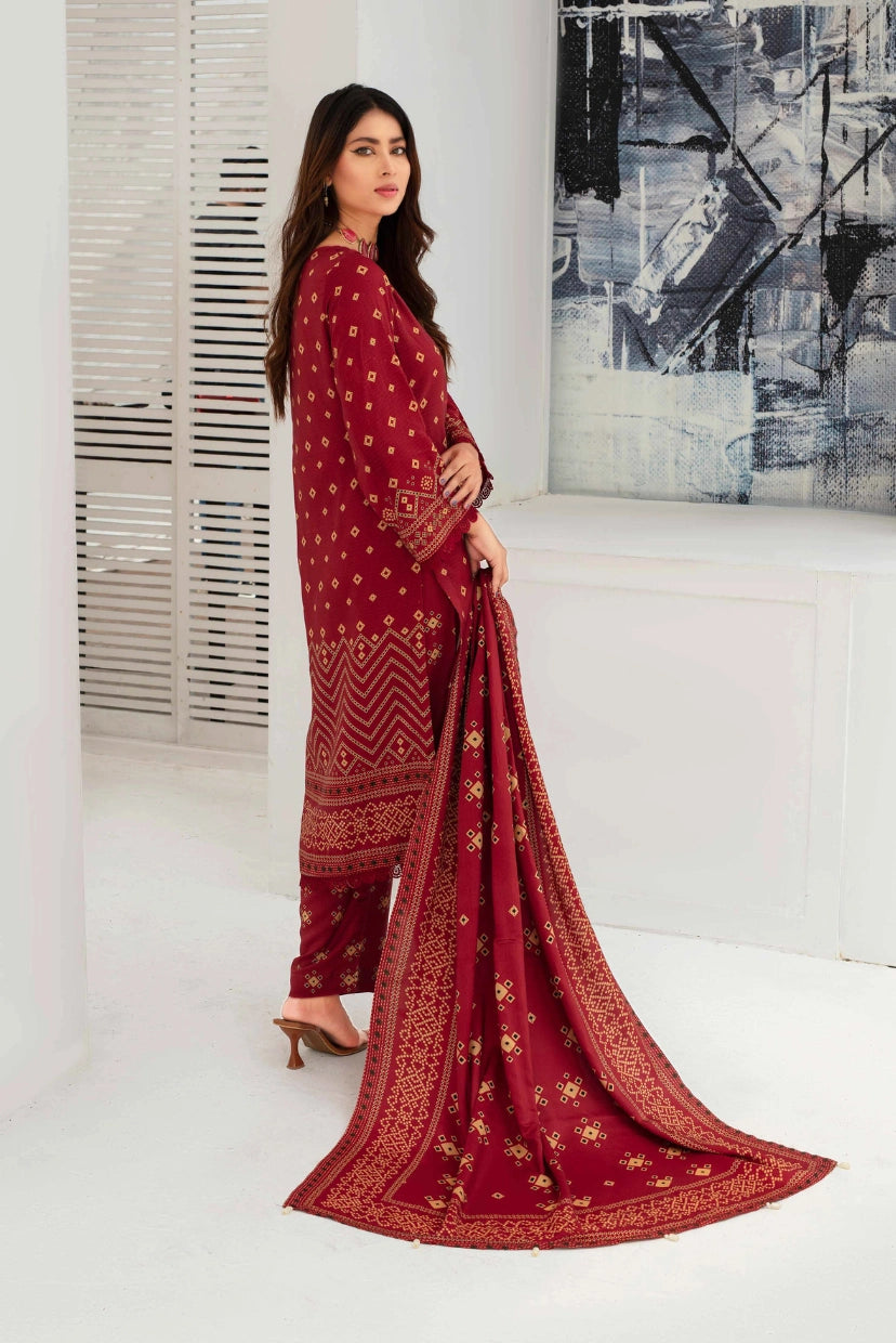 Rosy Radiance – Unstitched Viscose Lawn Set