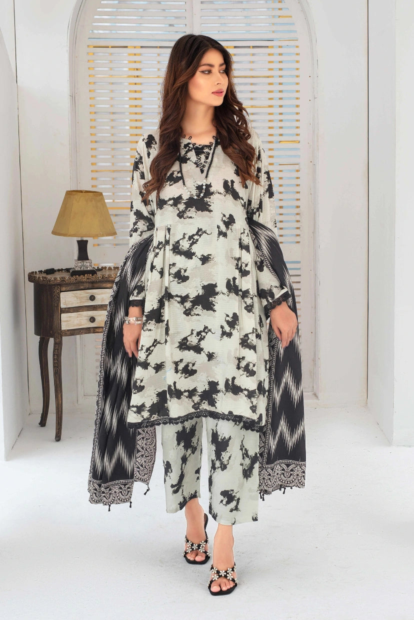 Garden Glory – Digital Print 3PC Viscose Suit