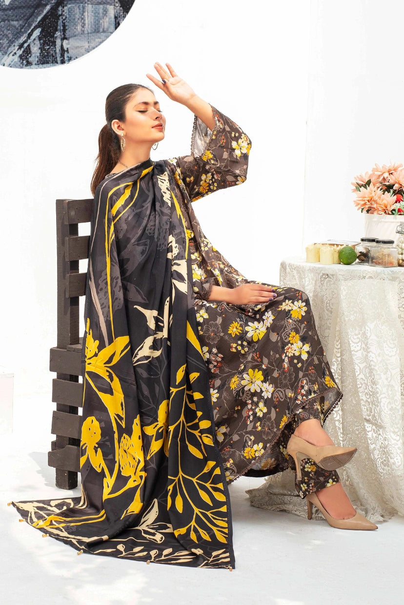Golden Bloom – Dora Digital Viscose Ensemble