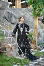Black 3-Piece Embroidered Khaddar Suit