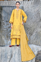 Golden Marigold 2-Piece Embroidered Khaddar Suit