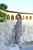 Midnight Floral 3- Piece Printed Khaddar Co-Ord set