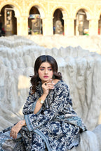 Midnight Floral 3- Piece Printed Khaddar Co-Ord set